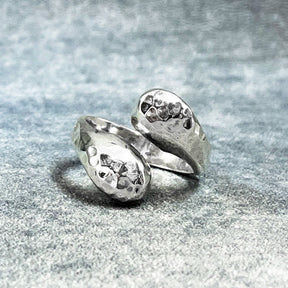 Uisce Narrow Wave Hammered Silver Adjustable Ring,Ê Shop affordable, high-quality jewellery in Kinsale, West Cork, Ireland designed by