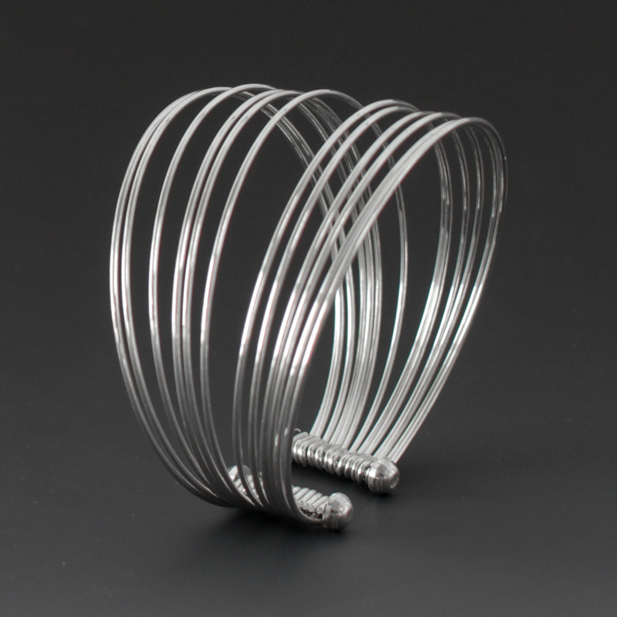Artemis Multi-Wire Silver Cuff Bracelet