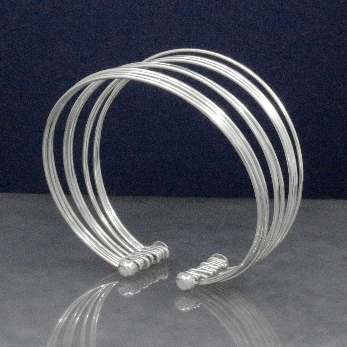 Artemis Multi-Wire Silver Cuff Bracelet