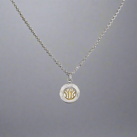 Garrett Mallon - Small Woven Silver Pendant with 18ct Yellow Gold Vermeil