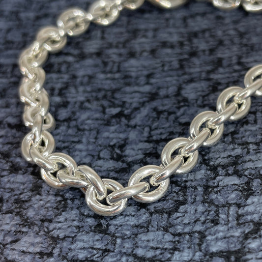 Aran - Oval Link Silver Bracelet