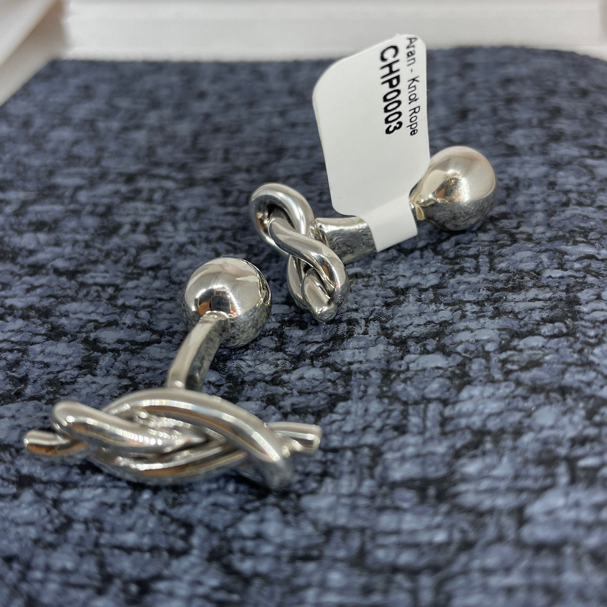 Aran - Knot Rope Cufflinks Curated and designed by Emilio Sotelo Jewelry for Croi Kinsale Jewellery in Kinsale West Cork Ireland Europe. Find exceptional handmade silver and gold jewellery at affordable prices for birthday gifts and Christmas presents. Handcrafted Silver jewelry. Find the best affordable jewellery