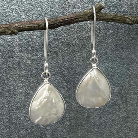 Pearla - Mother of Pearl Drop Silver Earrings - Dangle Curated and designed by Emilio Sotelo Jewelry for Croi Kinsale Jewellery in Kinsale West Cork Ireland Europe. Find exceptional handmade silver and gold jewellery at affordable prices for birthday gifts and Christmas presents. Handcrafted Silver jewelry. Find the best affordable jewellery