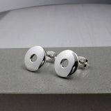 Artemis Small Off-Center Disc Silver Stud Earrings,Ê Shop affordable, high-quality jewellery in Kinsale, West Cork, Ireland designed by Croí Kinsale Jewellery