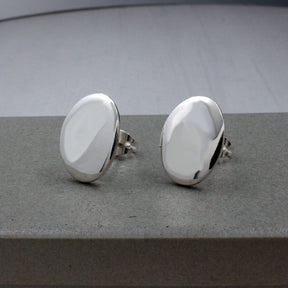Artemis Small Oval Silver Stud Earrings,Ê Shop affordable, high-quality jewellery in Kinsale, West Cork, Ireland designed by Croí Kinsale Jewellery