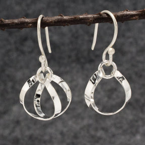 AYA - Dew Drop Silver Earrings - Medium - Dangle