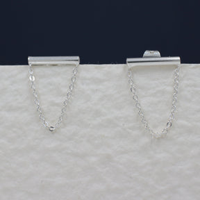 Saha RADA H Bar Cable Chain Silver Stud Earrings,Ê Shop affordable, high-quality jewellery in Kinsale, West Cork, Ireland designed by