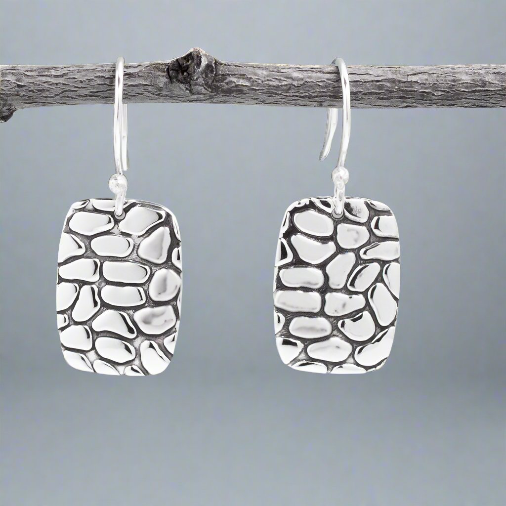 Camila Rectangle Oxidised Silver Dangle Earrings,Ê Shop affordable, high-quality jewellery in Kinsale, West Cork, Ireland designed by Croí Kinsale Jewellery