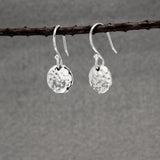 Artemis Small Disc Hammered Silver Dangle Earrings,Ê Shop affordable, high-quality jewellery in Kinsale, West Cork, Ireland designed by Croí Kinsale Jewellery