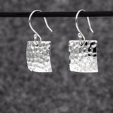 Artemis Square Hammered Silver Dangle Earrings,Ê Shop affordable, high-quality jewellery in Kinsale, West Cork, Ireland designed by Croí Kinsale Jewellery