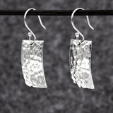 Artemis Rectangle Hammered Silver Dangle Earrings,Ê Shop affordable, high-quality jewellery in Kinsale, West Cork, Ireland designed by Croí Kinsale Jewellery