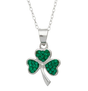 Celtic Shamrock With Green Cubic Zirconia Silver Pendant,Ê Shop affordable, high-quality jewellery in Kinsale, West Cork, Ireland designed by Emilio Sotelo Jewelry
