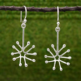 Moineir - Dandelion Silver Earrings - Dangle Curated and designed by Emilio Sotelo Jewelry for Croi Kinsale Jewellery in Kinsale West Cork Ireland Europe. Find exceptional handmade silver and gold jewellery at affordable prices for birthday gifts and Christmas presents. Handcrafted Silver jewelry. Find the best affordable jewellery