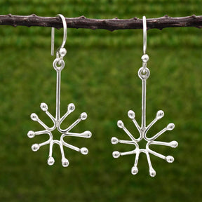 Móinéir Dandelion Silver Dangle Earrings,Ê Shop affordable, high-quality jewellery in Kinsale, West Cork, Ireland designed by