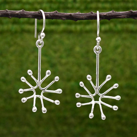 Moineir - Dandelion Silver Earrings - Dangle Curated and designed by Emilio Sotelo Jewelry for Croi Kinsale Jewellery in Kinsale West Cork Ireland Europe. Find exceptional handmade silver and gold jewellery at affordable prices for birthday gifts and Christmas presents. Handcrafted Silver jewelry. Find the best affordable jewellery